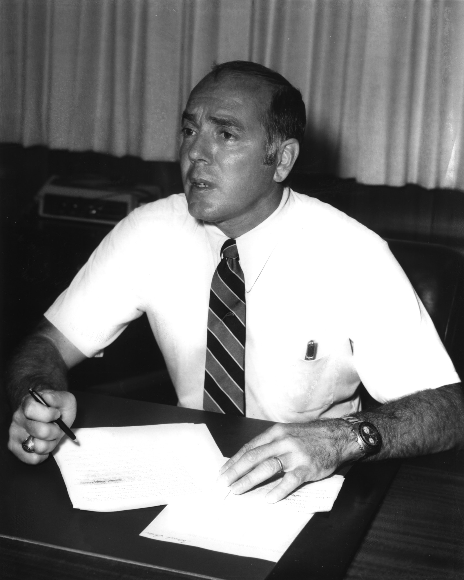 George P. Peterson served as Director of the Air Force Research Laboratory’s Materials and Manufacturing Directorate from 1974-1977 and then again from 1980-1985 and was instrumental in the development of advanced composite materials used across the world today. (U.S. Air Force Photo)