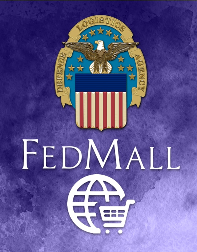 Graphic of the DLA  and Fed Mall Logos on a purple background.