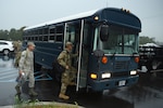 A group of 32 Airmen from the South Carolina Air National Guard's 169th Fighter Wing at McEntire Joint National Guard Base, in Eastover, South Carolina prepare to depart for Bluffton, South Carolina, Sept. 1, 2019, to provide Hurricane Dorian response support to civilian partners.