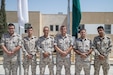 Jordan Armed Forces Maj. Esaid Feras (third from right), the cyber security officer for Eager Lion 19, and members of the JAF Cyber Incident Response Team pose for a photo Sept. 1, 2019, at the King Abdullah II Special Operations Training Center in Amman, Jordan. The cyber portion of EL19 was at its most robust this year.