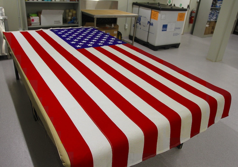 An American flag lays cleaned and ironed in Kuwait City, Kuwait, Aug. 15, 2019.