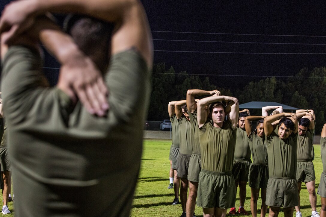 U.S. Marines with Marine Air Control Squadron (MACS) 1 participate in their motivational run at Marine Corps Air Station Yuma, Ariz., August 30, 2019. The unit conducted their motivational run to start off their 96-hour liberty period for Labor Day. (U.S. Marine Corps photo by Cpl. Sabrina Candiaflores)