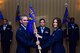 U.S. Air Force Lt. Col. Jennifer Carey takes command of the 355th Operational Medical Readiness Squadron during a reorganization ceremony for the 355th Medical Group at Davis-Monthan Air Force Base, Arizona, Aug. 29, 2019.  Carey took command of the newly activated 355th OMRS, which is a combination of the previous 355th Aerospace Medicine Squadron, 355th Dental Squadron and part of the 355th Medical Operations Squadron. (U.S. Air Force photo by Airman 1st Class Jacob T. Stephens)