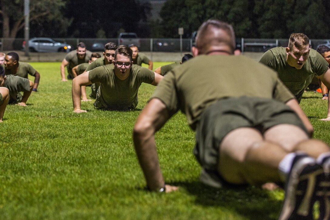 U.S. Marines with Marine Air Control Squadron (MACS) 1 participate in their motivational run at Marine Corps Air Station Yuma, Ariz., August 30, 2019. The unit conducted their motivational run to start off their 96-hour liberty period for Labor Day. (U.S. Marine Corps photo by Cpl. Sabrina Candiaflores)