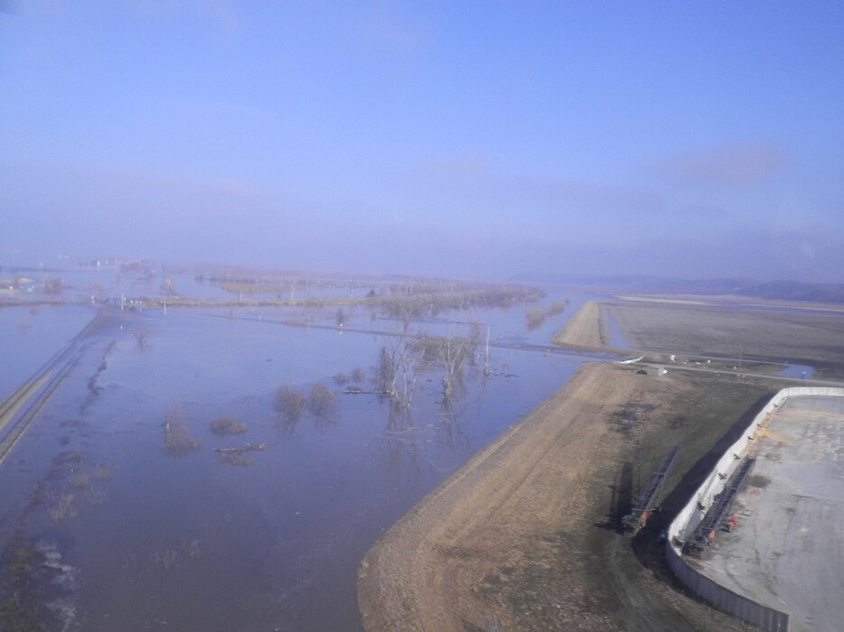Aerial photo of Hamburg – Ditch 6 shows scope of damage from the flooding. Photo taken on Mar. 17, 2019.