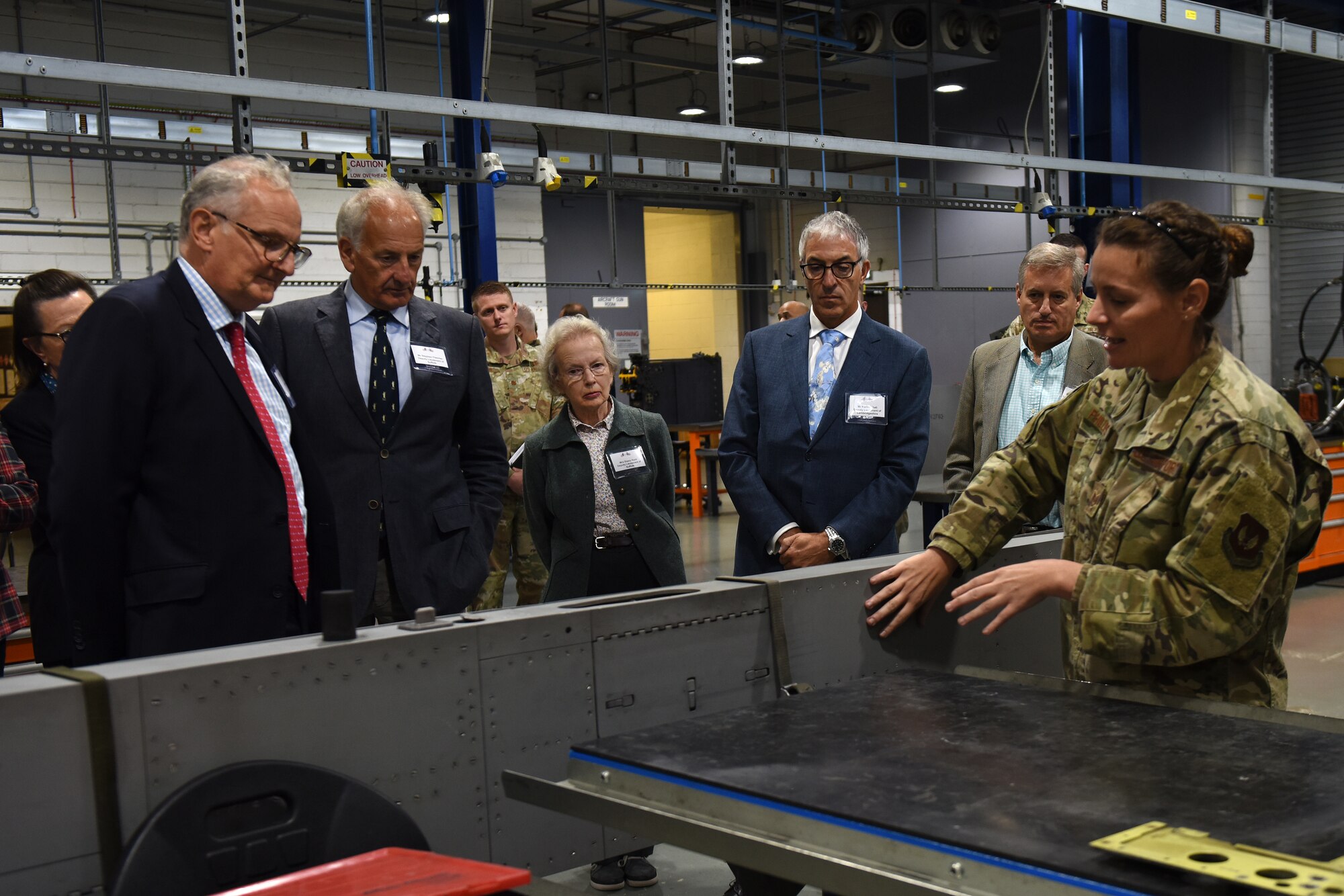 High Sheriffs visit the Armament flight at Royal Air Force Lakenheath, England, Sept. 6, 2019. The principal formal duties of High Sheriffs today include attendance at royal visits in the County and support for Her Majesty’s High Court Judges when on Circuit. (U.S. Air Force photo by Airman 1st Class Madeline Herzog)