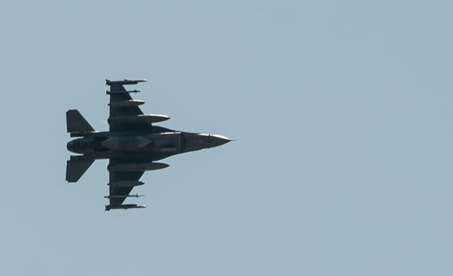U.S. Air Force F-16CM Vipers return to Shaw Air Force Base, South Carolina, Sept. 6, 2019, from Barksdale Air Force Base, Louisiana, after evacuating Sept. 4, 2019 before Hurricane Dorian’s arrival.