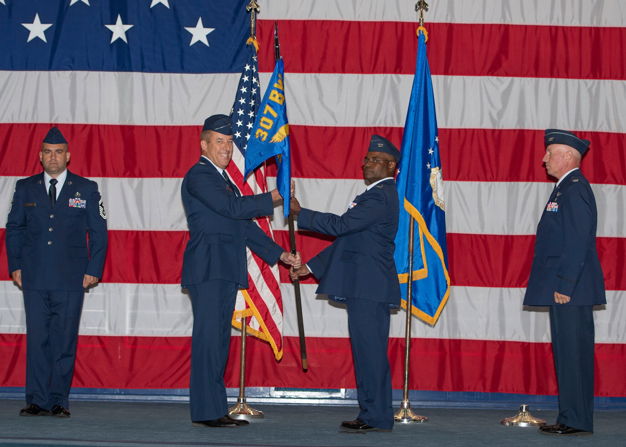 U.S. Air Force Col. Dennis Britten took command of the 307th Medical Squadron during a ceremony at Barksdale Air Force Base, Louisiana, September 7, 2019. Britten has been assigned to the 307th MDS and it's predecessor, the 917th MDS, since he commissioned in 2019. The 307th Medical Squadron provides the medical care the Reserve Citizen Airmen of the 307th Bomb Wing require to be "fit to fight."