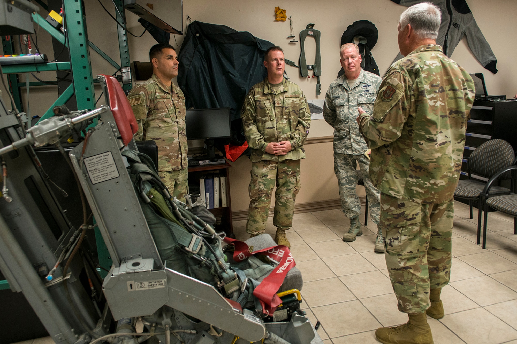 Chief Master Sgt. Charles Hoffman, command chief of Air Force Global Strike Command, visited the 307th Bomb Wing at Barksdale Air Force Base, Louisiana, Sept. 7, 2019. Hoffman spoke with Reserve Citizen Airmen from around the wing and was give the opportunity to familiarize himself with various facets of the wing's mission.
