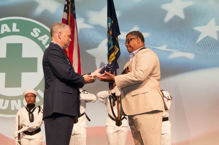 Troy Armstead, a 9/11 survivor and safety professional with over 30 years in the career field, was thanked for his heroic actions during the terrorist attacks on the Pentagon during the opening ceremonies of the National Safety Council's 2019 Congress & Expo, Sept. 9, 2019.