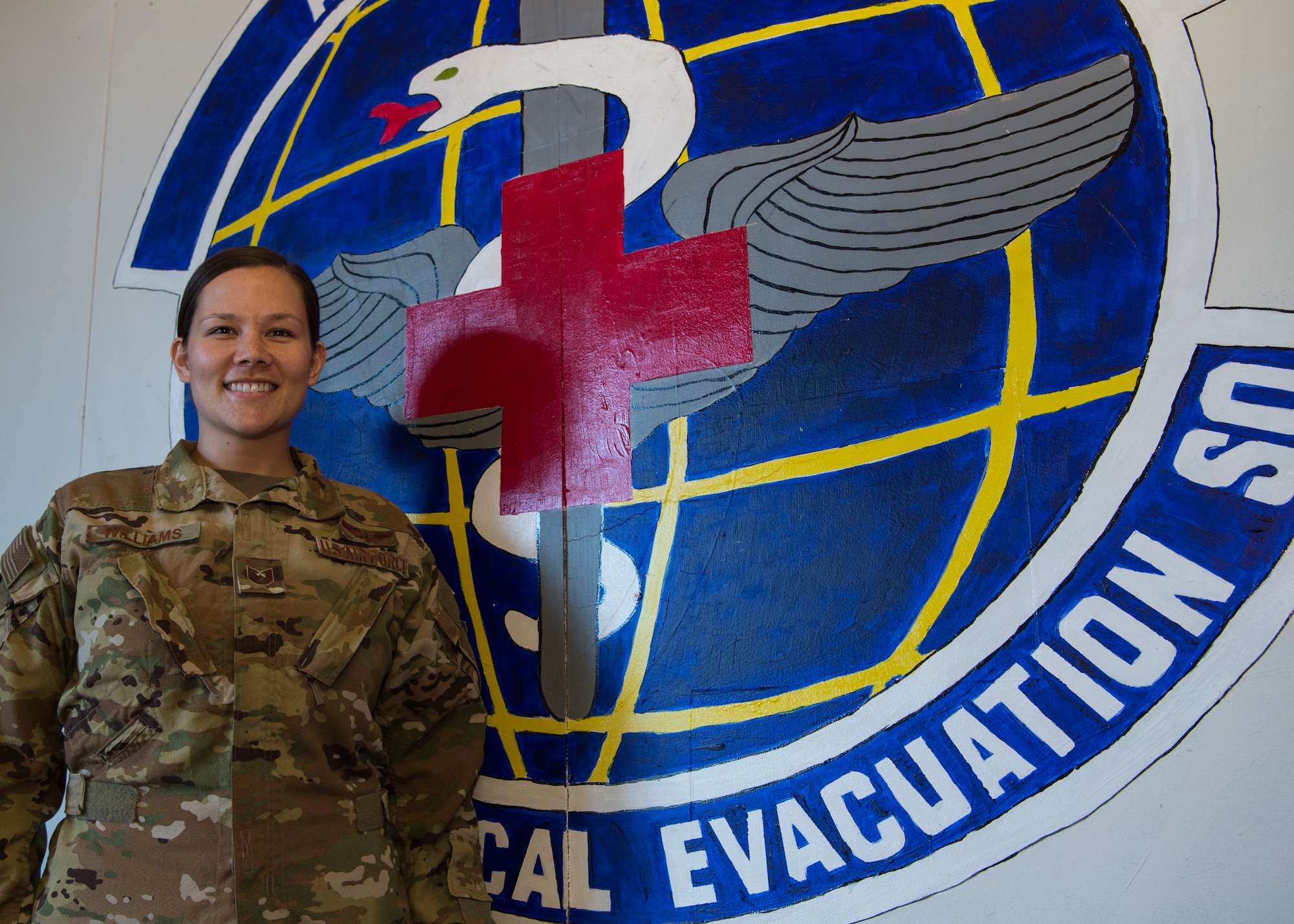 U.S. Air Force Tech. Sgt. Christine Williams, 86th
Aeromedical Evacuation Squadron
noncommissioned officer in charge of aircrew
training, poses for a photo, at Ramstein Air Base,
Germany, Sept. 5, 2019.