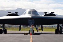 U.S. Air Force B-2 Spirit aircraft flew from RAF Fairford, England, to Lajes Field, Azores, Portugal, on Sept. 9, 2019, to conduct hot pit refueling in the U.S. European Command area of responsibility.