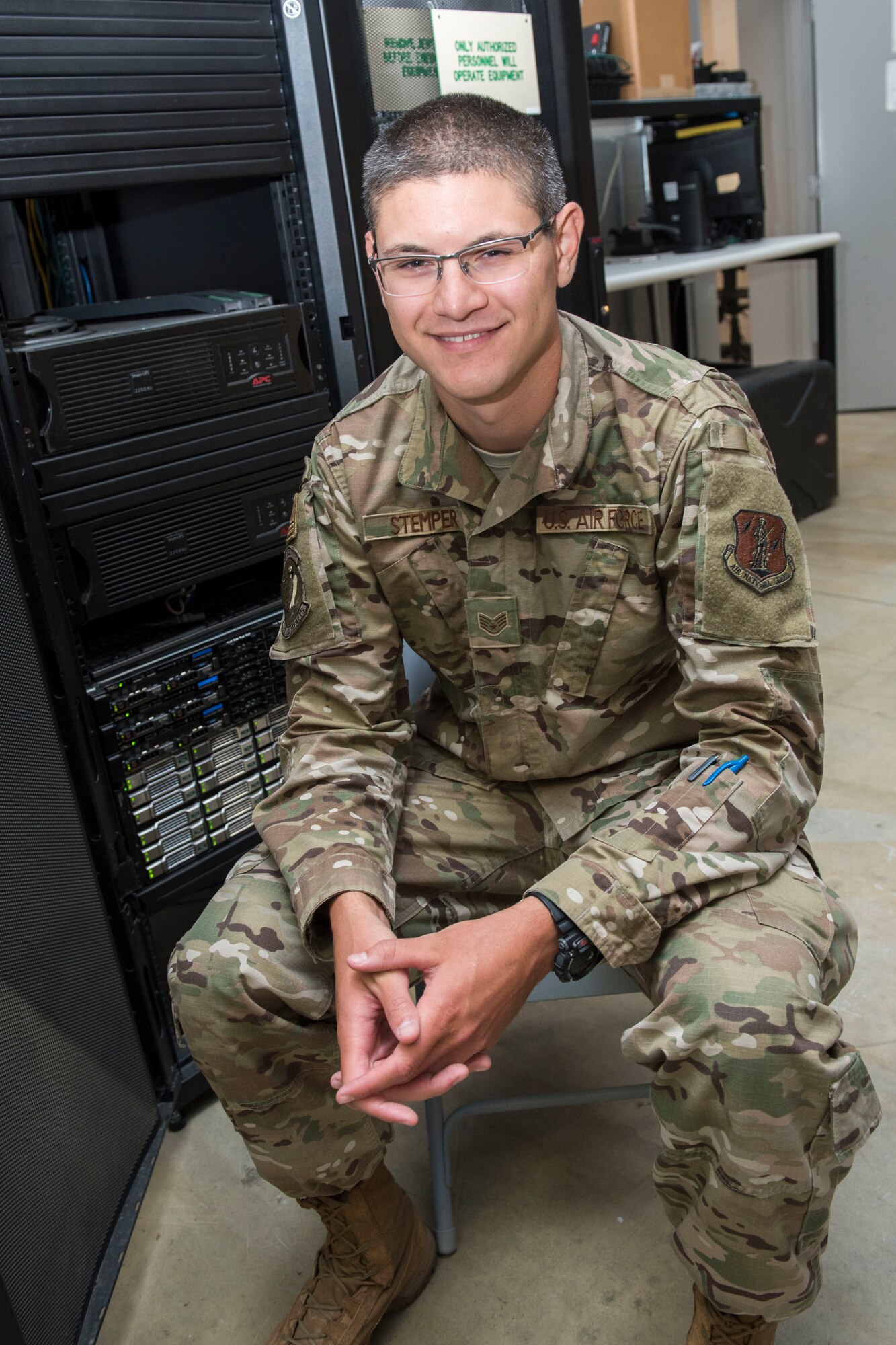 Staff Sgt. Matthew Stemper, a cyber systems operations technician for the 167th Communications Flight, is the Airman Spotlight for 167th Airlift Wing for September 2019. (U.S. Air National Guard photo by Senior Master Sgt. Emily Beightol-Deyerle)
