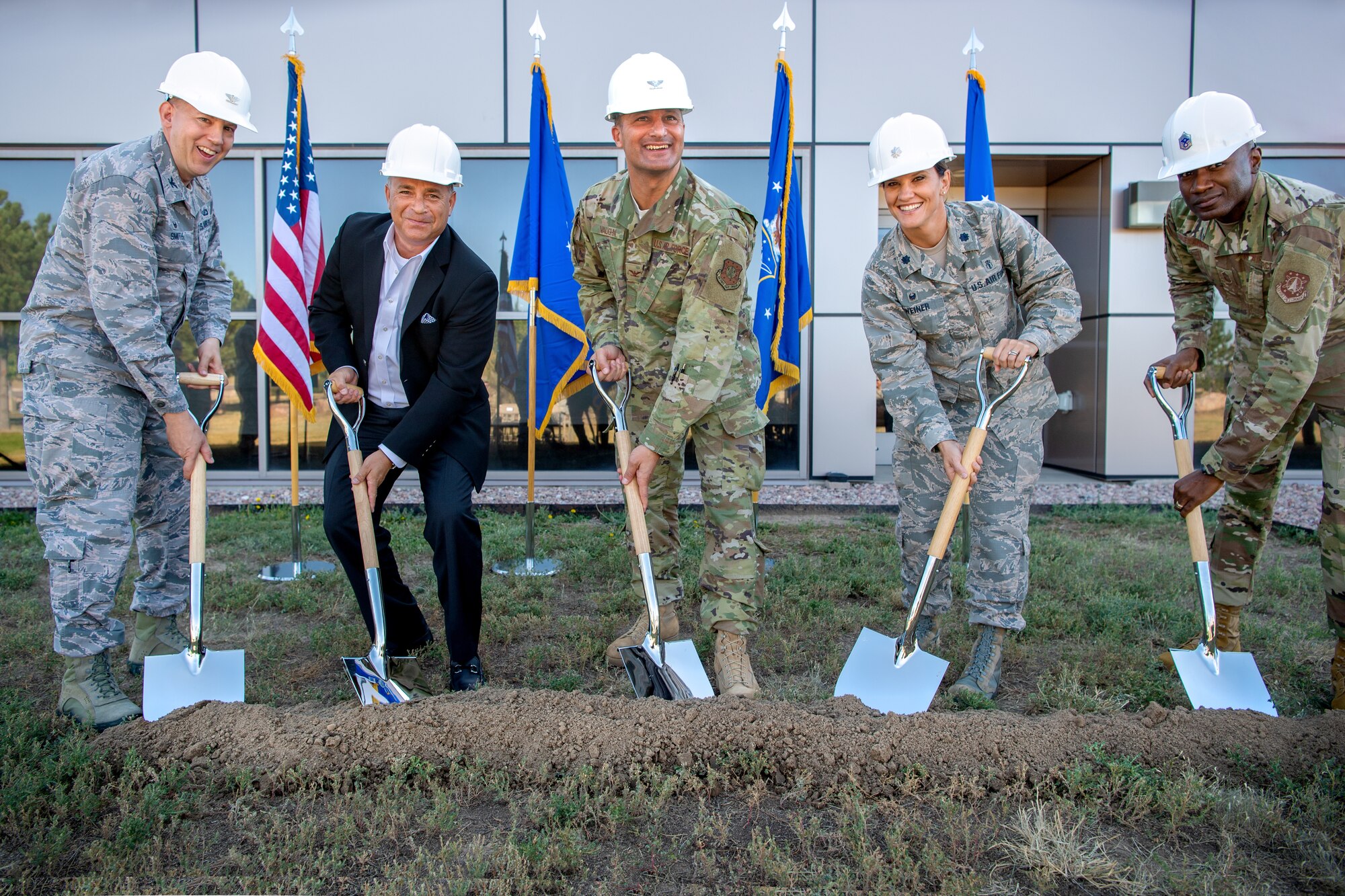 Photo of groundbreaking for 21st Medical Squadron Schriever Clinic alteration project.