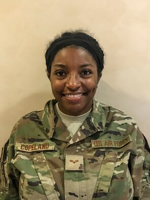 Senior Airman Amanda Copeland, 403rd Force Support Squadron services lodging supervisor, poses for a photo, Sept. 10, 2019. Copeland was selected as the 403rd Wing’s second quarter award winner in the Airman category. (Courtesy photo)