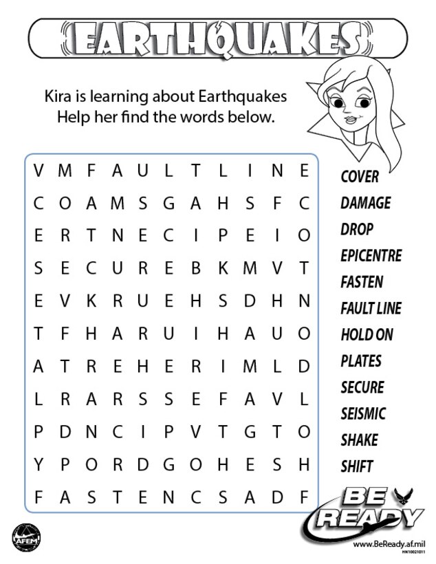 Activity Color Sheet On Earthquakes