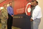 DLA Troop Support Subsistence Food Safety Office Chief Army Lt. Col. Erin Haverly, left, Subsistence Commodity Support Liaison Evan Newpher-Lockard, second to left, Troop Support Supervisory Accountant Sharrie Wilson, right, and Continuous Process Improvement Management and Program Analyst Kevin Gleaton, second to right, pose for a photo in Philadelphia, Sept. 11, 2019. The team worked collectedly to establish a standardized process to credit customer accounts for recalled items more timely and efficiently.