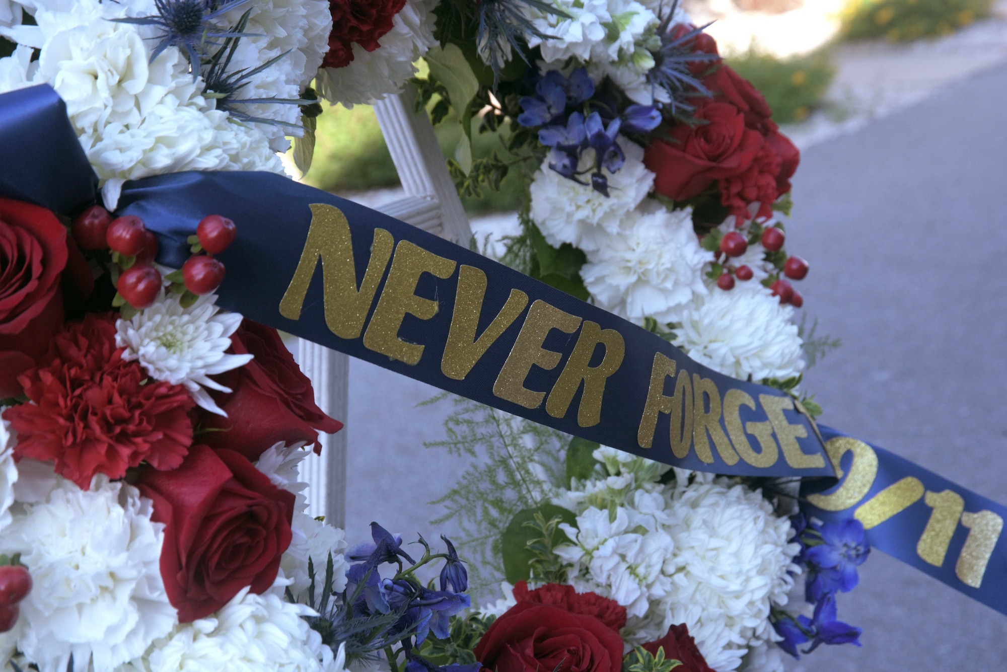 The 601st Air Operations Center held a ceremony of remembrance Sept. 11, 2019, at Tyndall Air Force Base, Florida. The event observed a moment of silence and acknowledged those affected by the terror attacks which took place 18 years ago in New York. (U.S. Air Force photo by Staff Sgt. Magen M. Reeves)