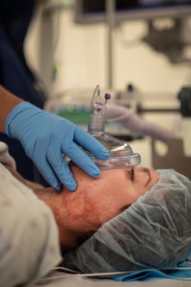 Retired U.S. Army Capt. Katie Blanchard goes under anesthesia before surgery