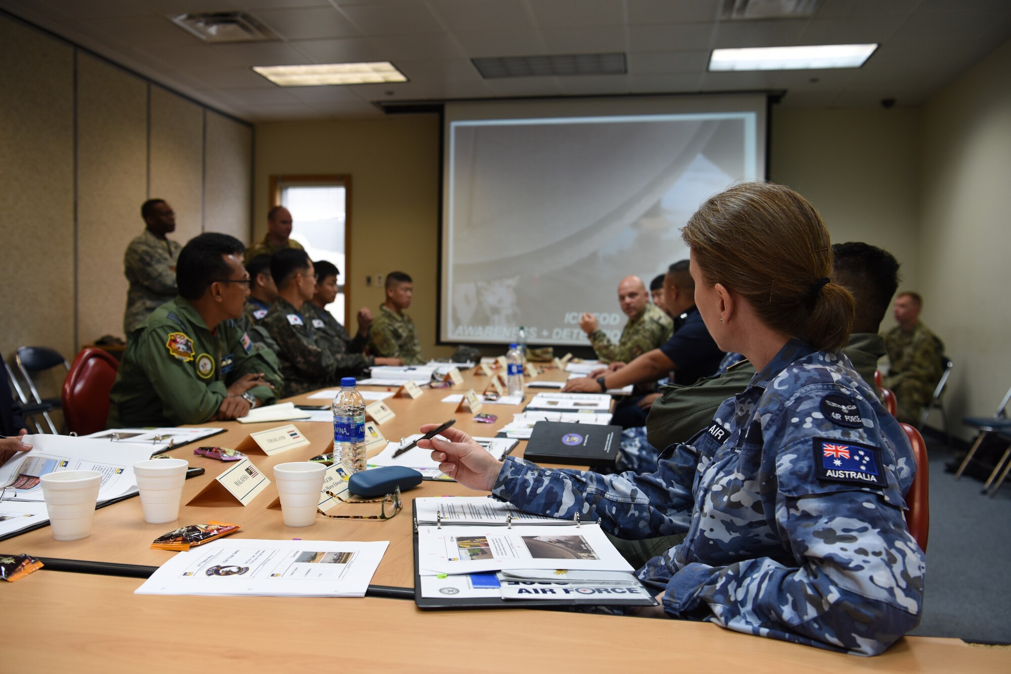 Partner nations from across the Pacific area of command attend the 2019 Logistics and Safety Symposium held at Osan Air Base, Republic of Korea, Sept. 4, 2019.