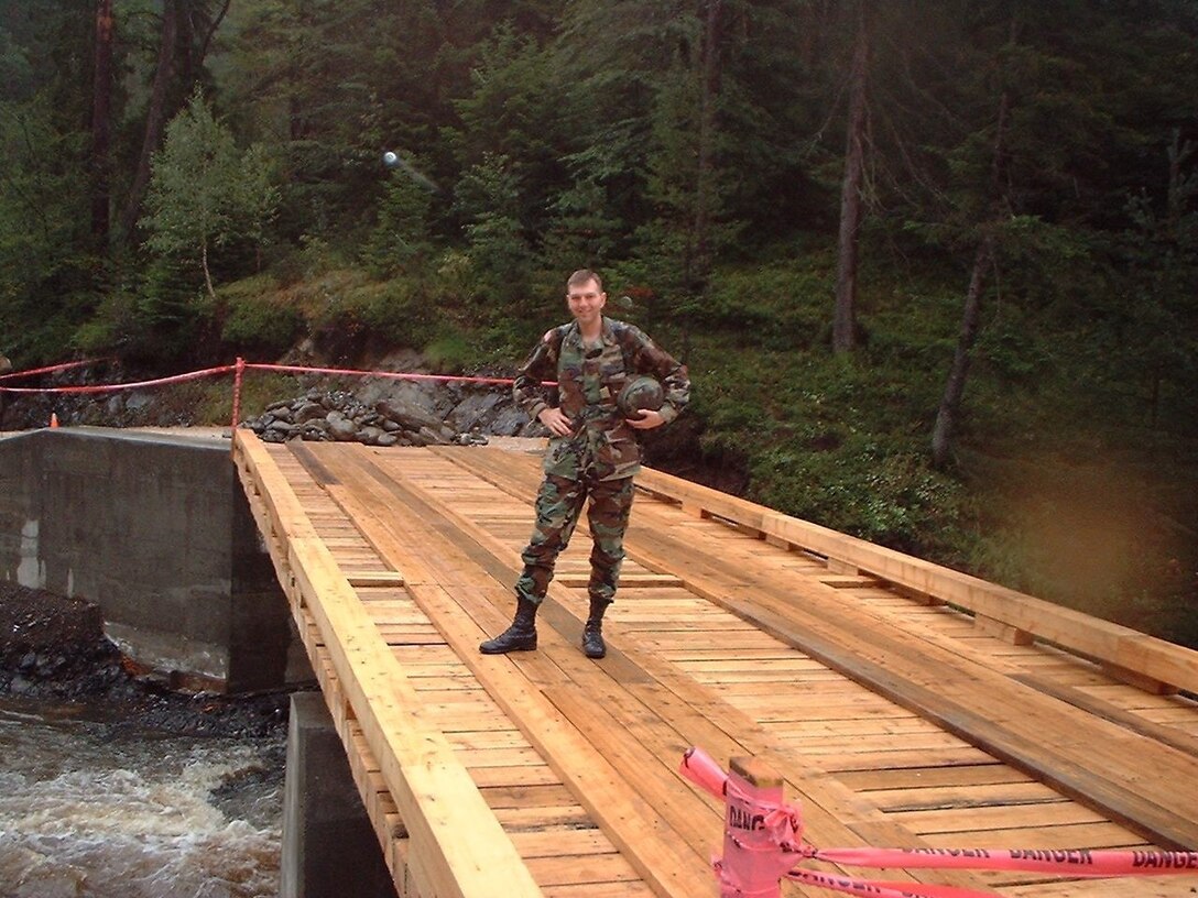 Now Lt Col David Kaulfers on a project site visit on 11 September, 2001.