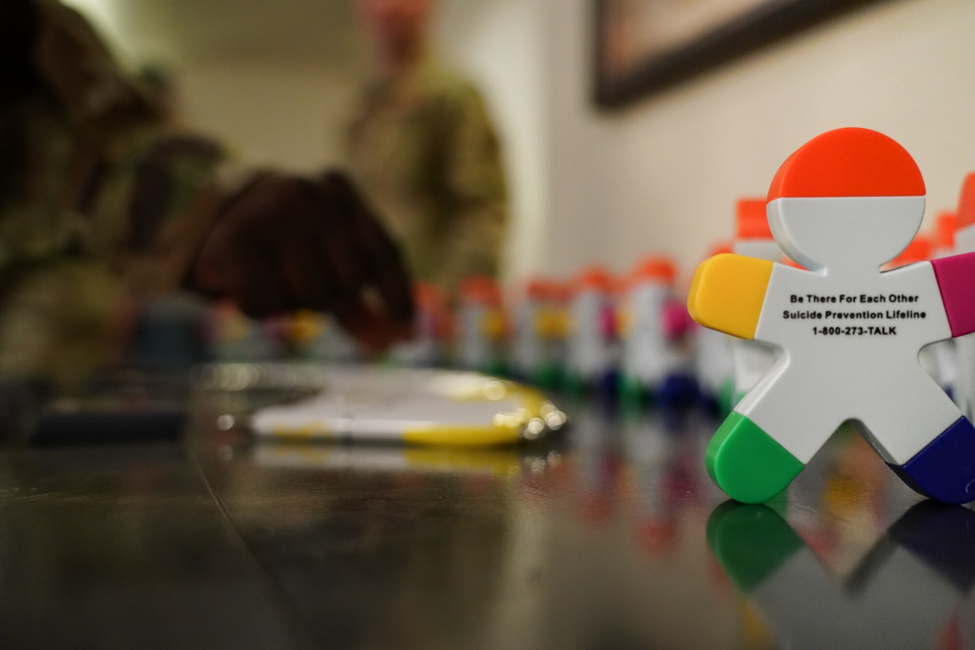 Supplies were displayed for people attending the 90th Missile Wing's Story Telling Event Sept. 10, 2019, at F.E. Warren Air Force Base, Wyo. The event was hosted on Suicide Prevention Day and aimed to raise awareness about suicide prevention. (U.S. Air Force photo by Joseph Coslett)