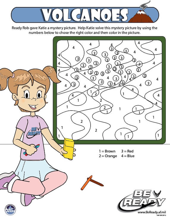 Activity Sheet Ages 4-7 on Volcanoes