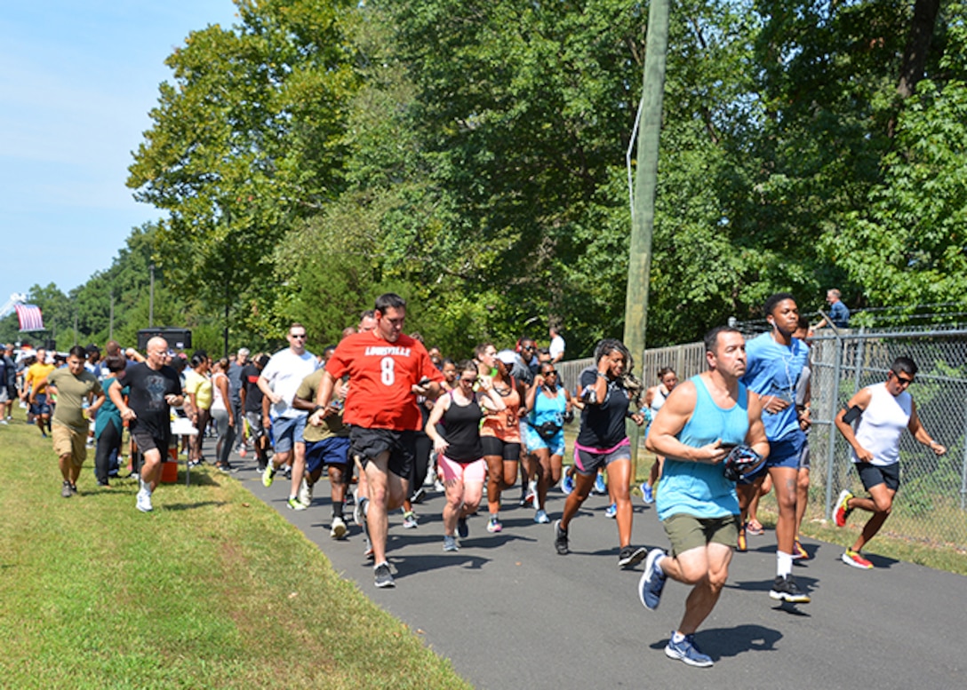 Runners take off at start line