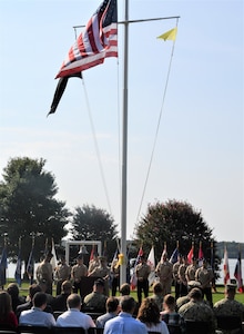 IMAGE: DAHLGREN. Va. (Sept. 11, 2019) – Navy chief petty officer selectees lead the observance ceremony to honor those killed in the 9/11 terrorist attacks. Naval Support Activity South Potomac (NSASP) leadership, Sailors, and first responders were among the government, contractor, and military personnel from commands located on NSASP who attended the event. This year marks the 18th anniversary of the attacks, which took the lives of 2,977 people in New York City; Washington, D.C.; and a field outside of Shanksville, Pennsylvania, as well as the lives of the innocent passengers and crew members on the hijacked planes.

“September 11 is a day of remembrance for the thousands of innocent Americans who lost their lives after four horrific plane hijackings that resulted in crashes into the World Trade Center, the Pentagon, and farmland near Somerset, Pennsylvania 18 years ago,” said Naval Surface Warfare Center Dahlgren Division (NSWCDD) Capt. Casey Plew and NSWCDD Technical Director John Fiore in an all hands email to their workforce. “As we remember that fateful day, let us also remember the courageous responses of first responder teams and the conviction of the entire nation to stand together to assist the victims and to support our military as they pursued Al Qaeda terrorists and brought them to justice.”