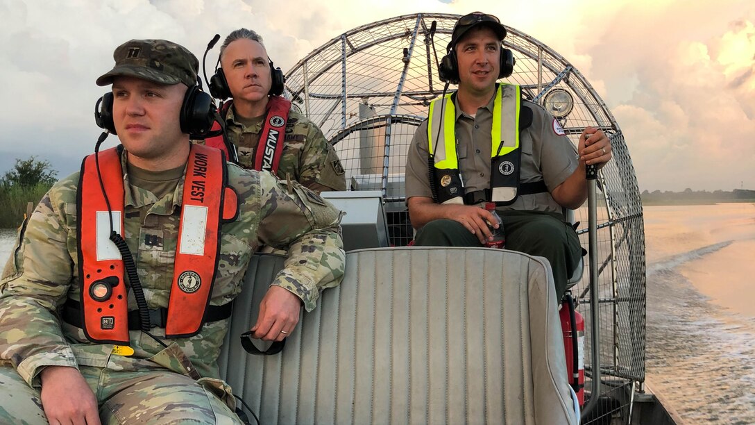 WALLISVILLE, Texas (Sept. 11, 2019) – The U.S. Army Corps of Engineers Galveston District, Texas Parks and Wildlife, Chambers County Sherriff's Department and Lone Star Warriors Outdoors are combined resources to offer combat injured veterans the opportunity to participate in an organized feral hogs and alligator hunt Sept. 11, 2019, at the Wallisville Lake Project.
