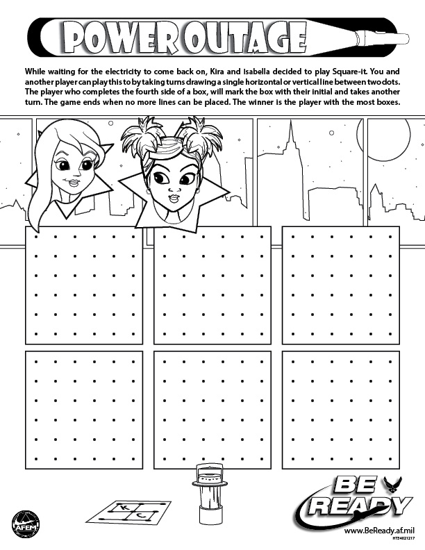 Activity Sheet on Power Outages for coloring