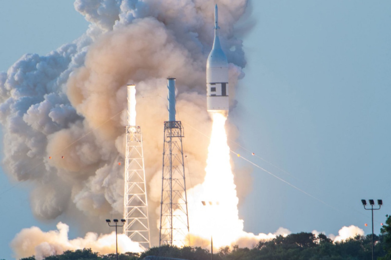 A test flight is launched.
