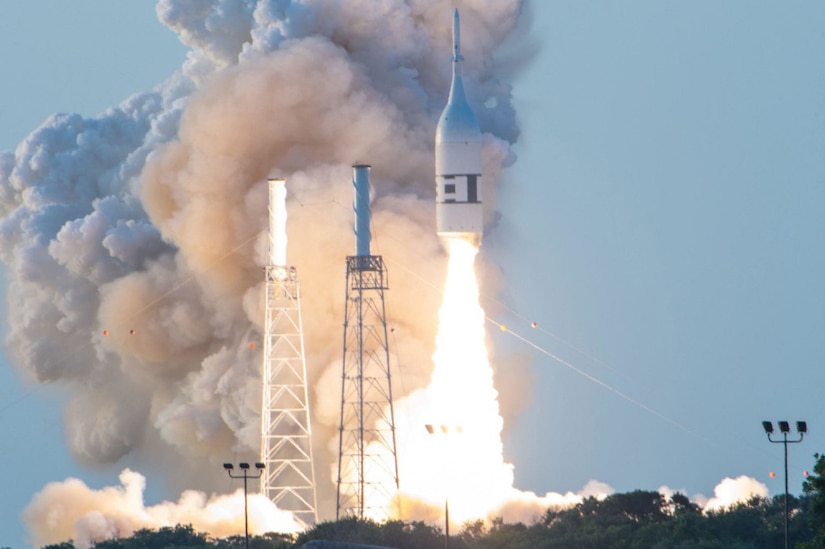A test flight is launched.