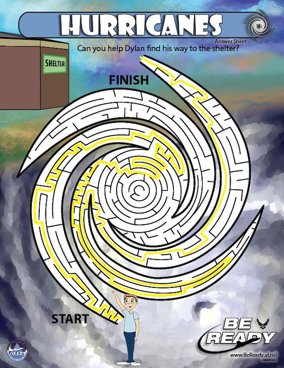 Answers Sheet to the Hurricanes Preteen Sheet for ages 8-12