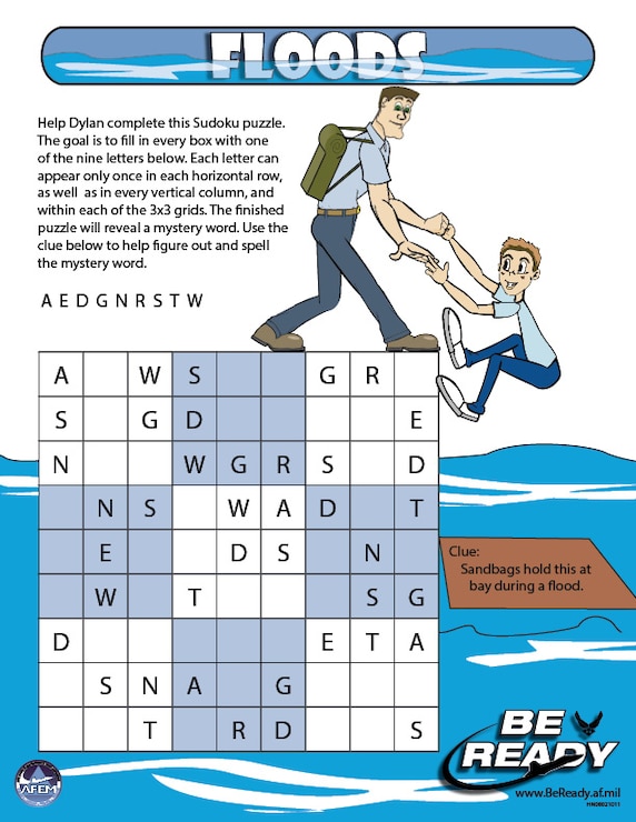 Activity Sheet on Floods Ages 8-12