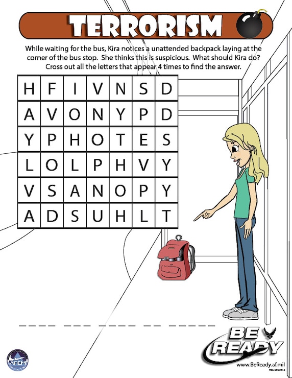 Activity Sheet on Terrorism Ages 8-12