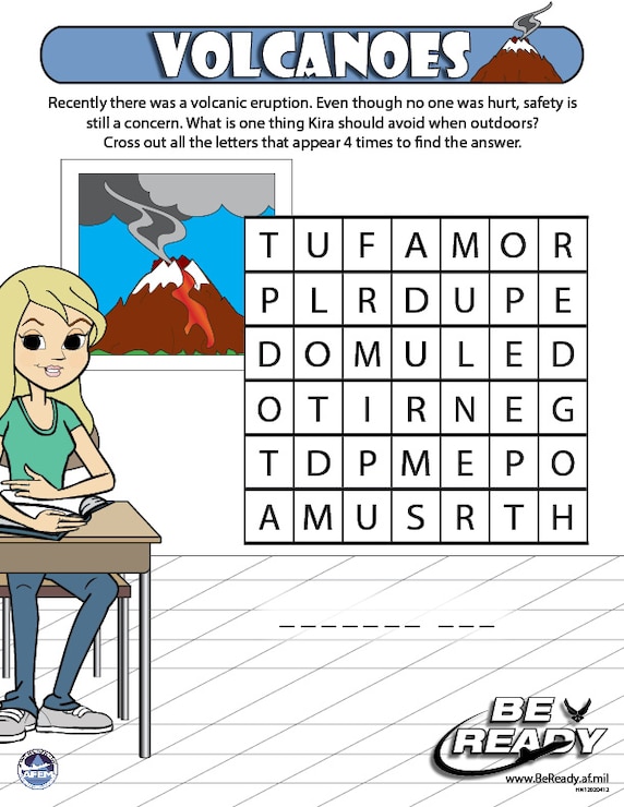 Activity Sheet on Volcanoes for Ages 8-12
