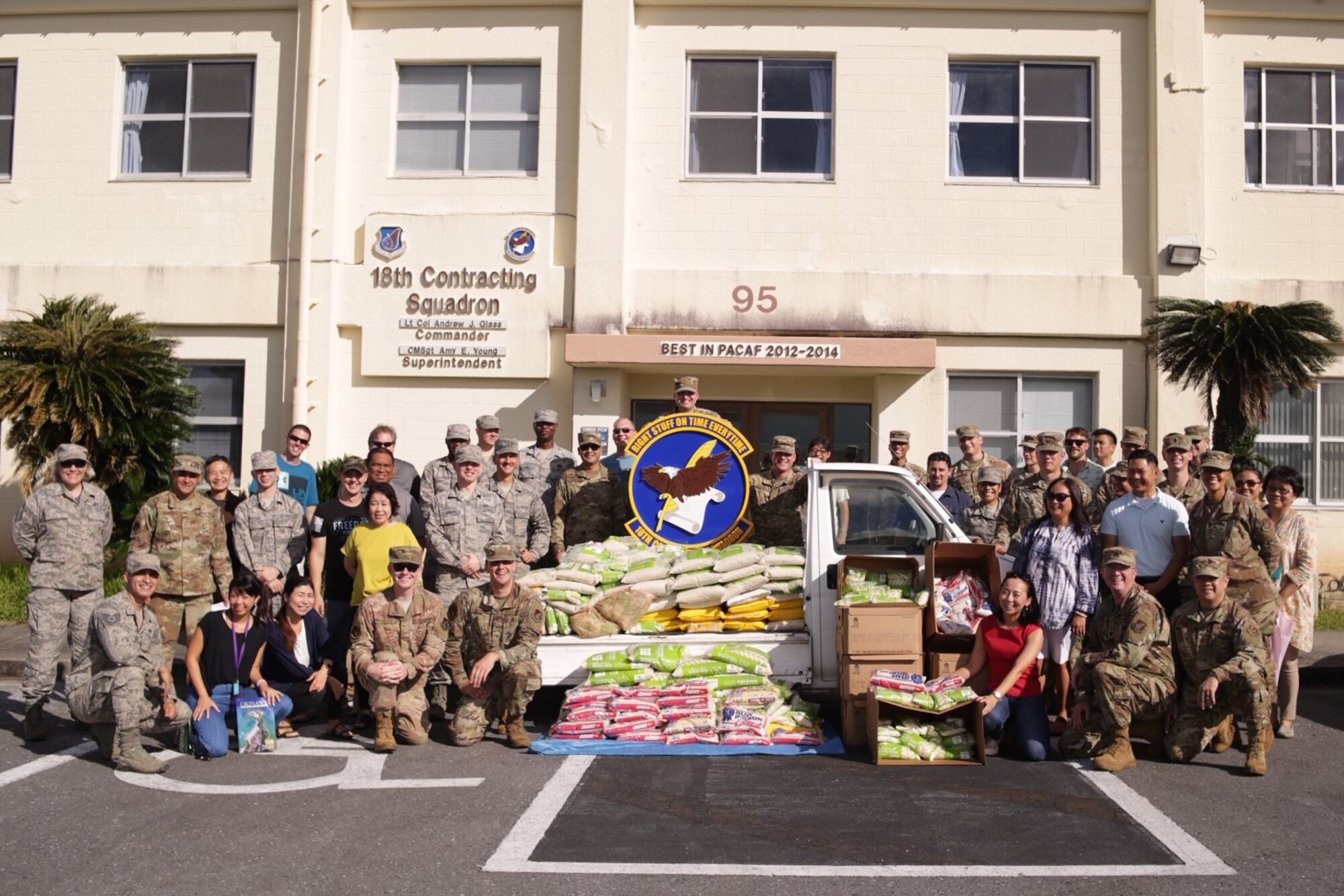 18th CONS donates 3,010 lbs of rice to local shelters