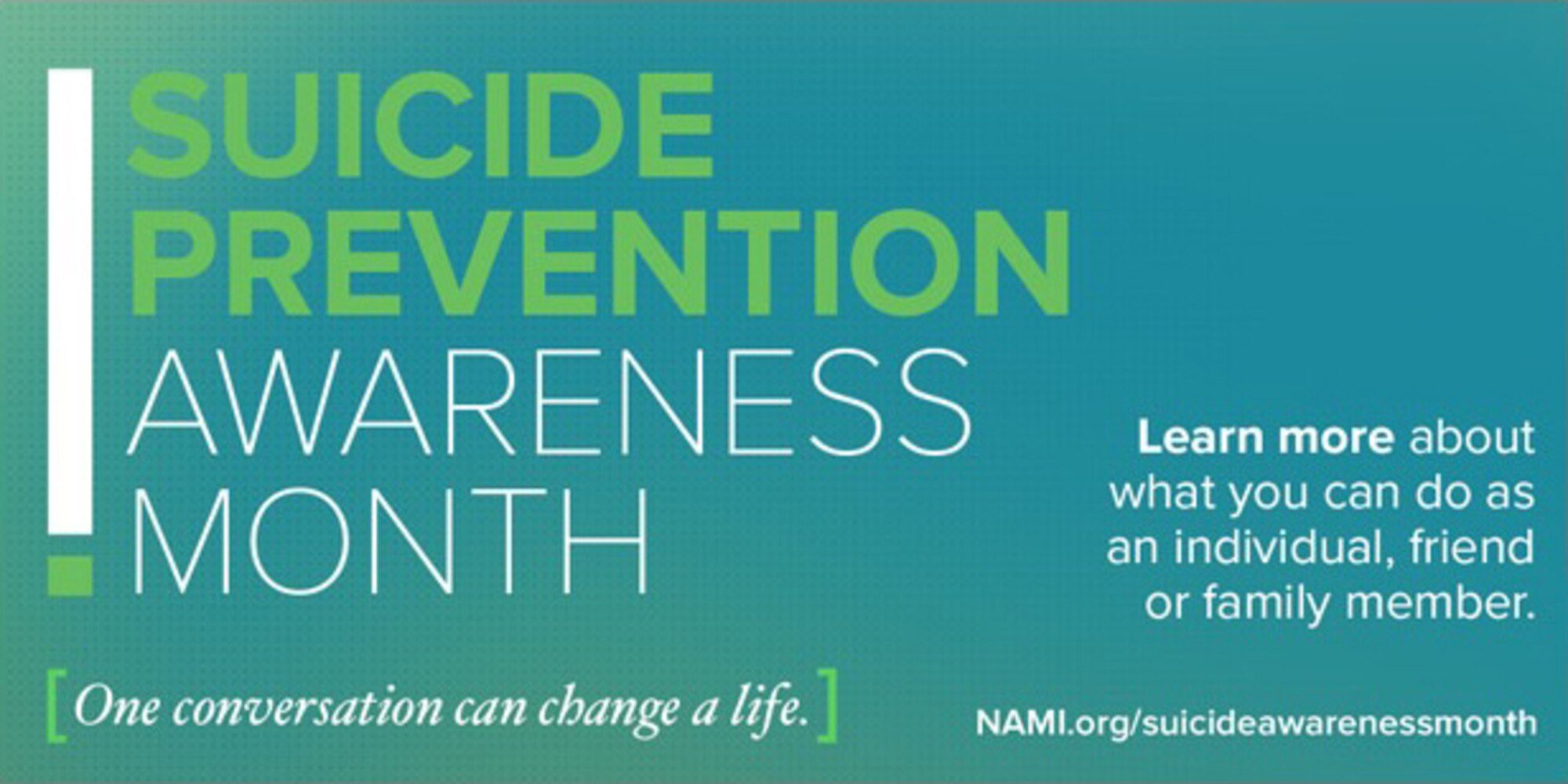 September is National Suicide Prevention Awareness Month. In response to the growing number of suicides in the Air Force, bases have been holding a “resiliency tactical pause,” a one day stand down where Airmen can discuss suicide awareness and prevention, as well as talk about mental health issues and break down barriers for getting help when needed.