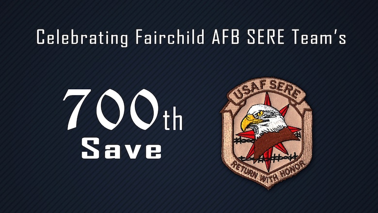 Graphic illustrating the 700th rescue by SERE teams at Fairchild Air Force Base. SERE specialists with the Fairchild AFB's 336th Training Group have used their expert skills to save both military service members and members from the general public in both remote and hostile environment situations. (U.S. Air Force photo illustration by 2nd. Lt. Robert Guest)