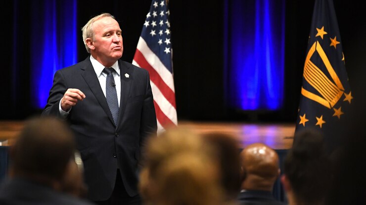 Washington Headquarters Services (WHS) employees graduate from the Aspiring Leader Program at the Pentagon in Arlington, Va., Sept. 10, 2019.  WHS Director Thomas M. Muir presented the certificates.  (U.S. Army photo by Laura Buchta)