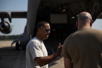 Air Force Master Sgt. Edward Johnson III, assigned to Joint Task Force Civil Support (JTF-CS), conducts training as part of a command-wide mobility exercise. During the evolution, JTF-CS members loaded response vehicles onto a Boeing C-17 Globemaster III and flew to a nearby airport, simulating a response effort. The purpose of the exercise was to increase the command’s capability to safely and efficiently deploy during a catastrophic event. When directed, JTF-CS is ready to respond in 24 hours to provide command and control of 5,200 federal military forces located at more than 36 locations throughout the nation acting in support of civil authority response operations to save lives, prevent further injury, and provide critical support to enable community recover.