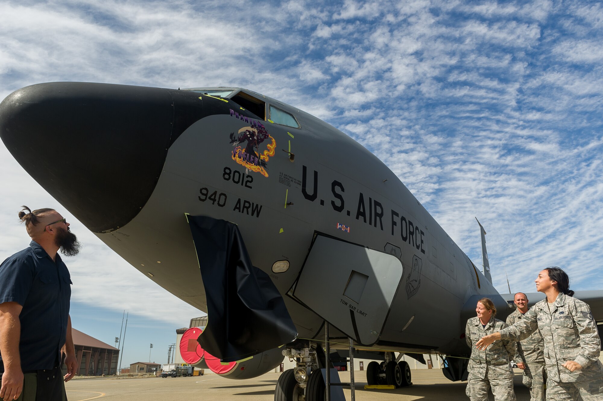 Nose art of the sixth KC-135 Stratotanker to adorn new nose art for the 940th ARW fleet.