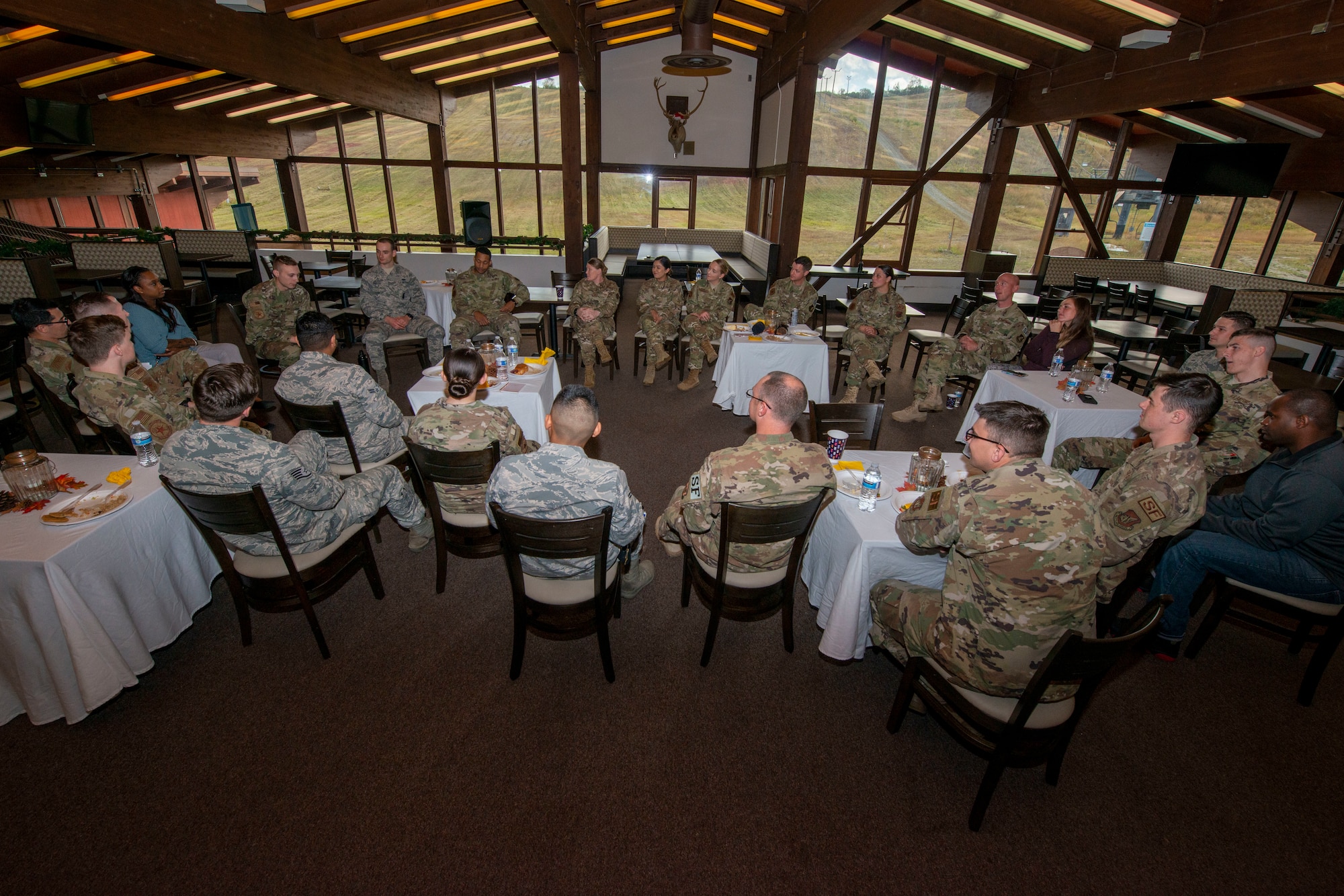 The 673d Security Forces Squadron holds a Defender Performance Optimization summit at Joint Base Elmendorf-Richardson, Alaska, Sept. 11, 2019. At the summit, 673d SFS gave feedback on recent changes to U.S. Air Force Chief Master Sgt. Tamala Hartz, Air Force security forces career field manager.