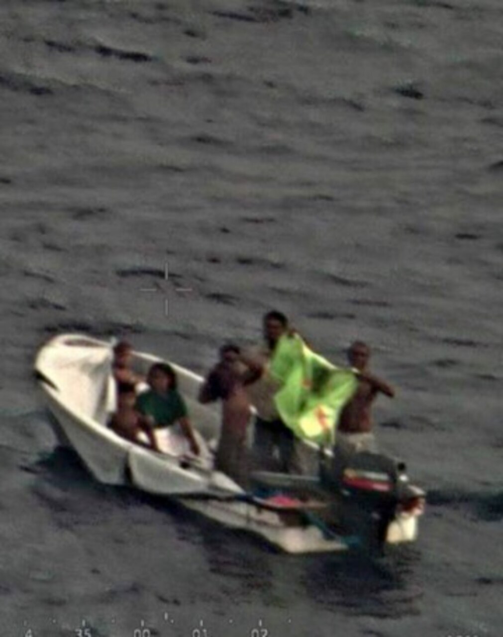 PACIFIC OCEAN (Sept. 15, 2019) A US Navy P-8A Poseidon aircraft from Patrol Squadron (VP) 5, the “Mad Foxes" located a vessel Sep. 14 that had been missing nearly a week. The aircraft remained on station while a patrol craft from the Federated States of Micronesia was notified of the vessel's location and was able to take all seven passengers aboard unassisted. The passengers were transported to a hospital in Pohnpei.