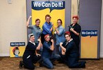 The stories of WWII-era working women were recently produced and portrayed in commemoration of Women’s Equality Day by DLA’s Renelle Hansen, Elli Blonde, Angel Morgan, Robin Rogers (top row), Tina Lilly, Stacy Marsala, Zoe Orchel (bottom row) and others in Battle Creek, Michigan.