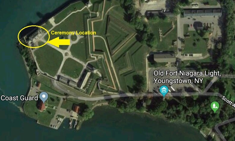 Satellite photo showing the French Castle at Old Fort Niagara