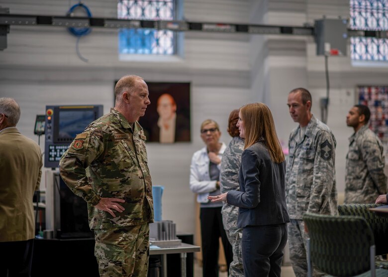 Lt. Gen. Robert D. McMurry Jr., commander of Air Force Life Cycle Management Center at Wright-Patterson Air Force Base, Ohio, visited YARS and America Makes in Youngstown, Ohio.