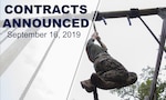 Marine climbs rope. Text reads: "Contracts announced September 16, 2019."