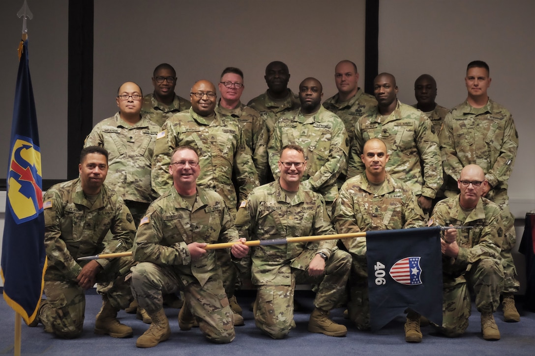 SEMBACH Germany—Soldiers of the 406th Human Resources Company, 7th Mission Support Command said goodbye to their unit during a deactivation ceremony held here at United Sates Army Garrison, Rheinland-Pfalz Sembach Kaserne on Sept. 14, 2019.
